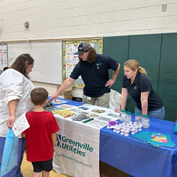 Megan Tillery and Bryce Brinson at STEM Night at Lakeforest Elementary