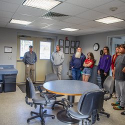 Carl Smith (Gas) gives Grow Local students a tour of the LNG Plant