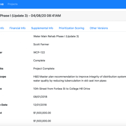 One capital project (now completed) within the Capital Project Narrative app that came out of this 2017 iLead project. 