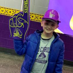 A child with GUC swag at the ECU Men’s basketball game