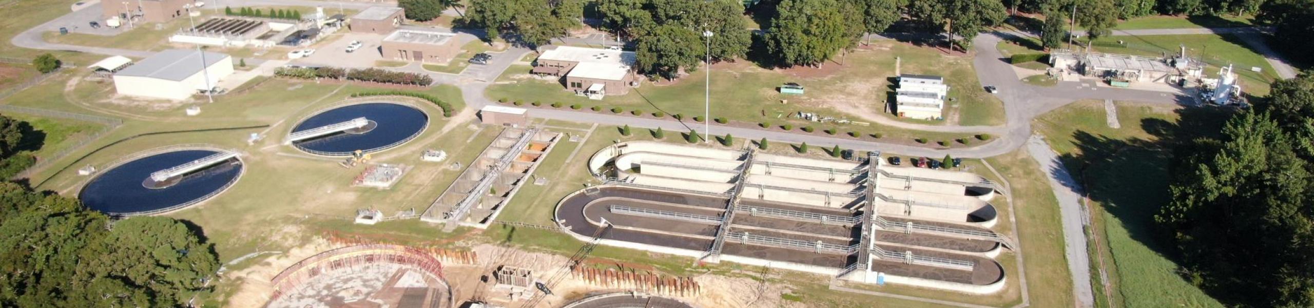 Aerial view of construction site