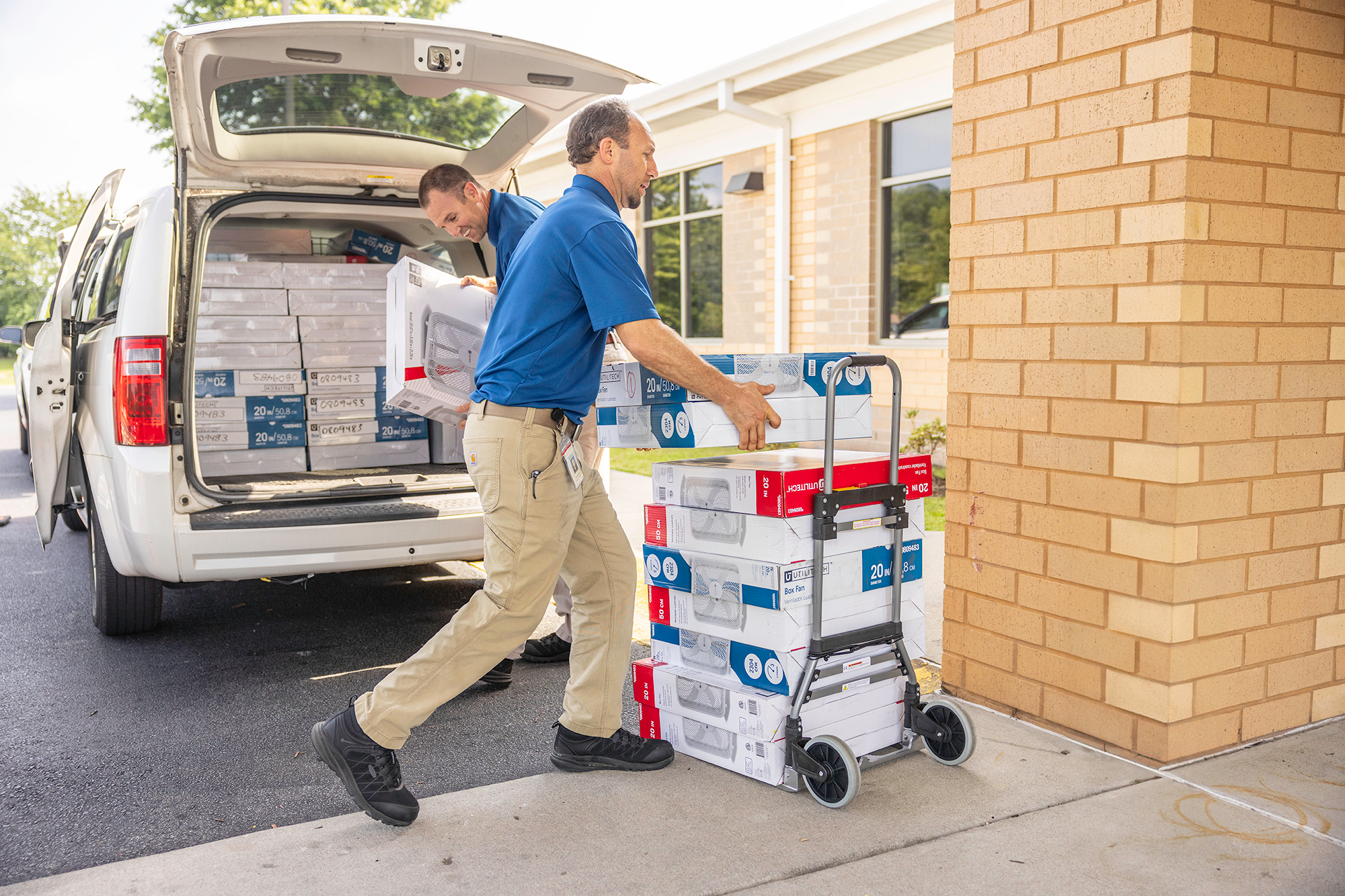 Every summer, Energy Services donates fans to the Pitt County Senior Center and other local groups.