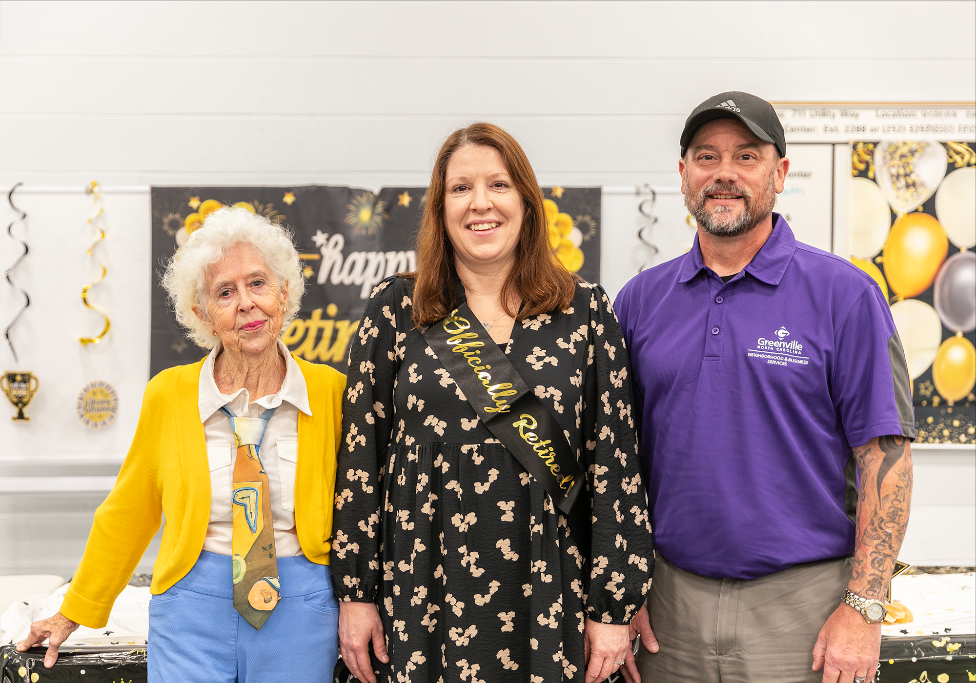 Courtney Basile with mother and husband