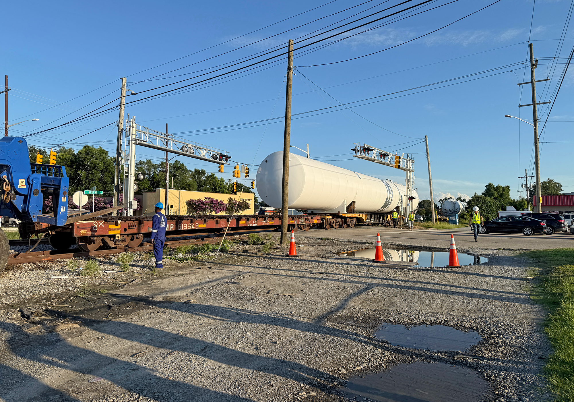 LNG Tank being transported by train