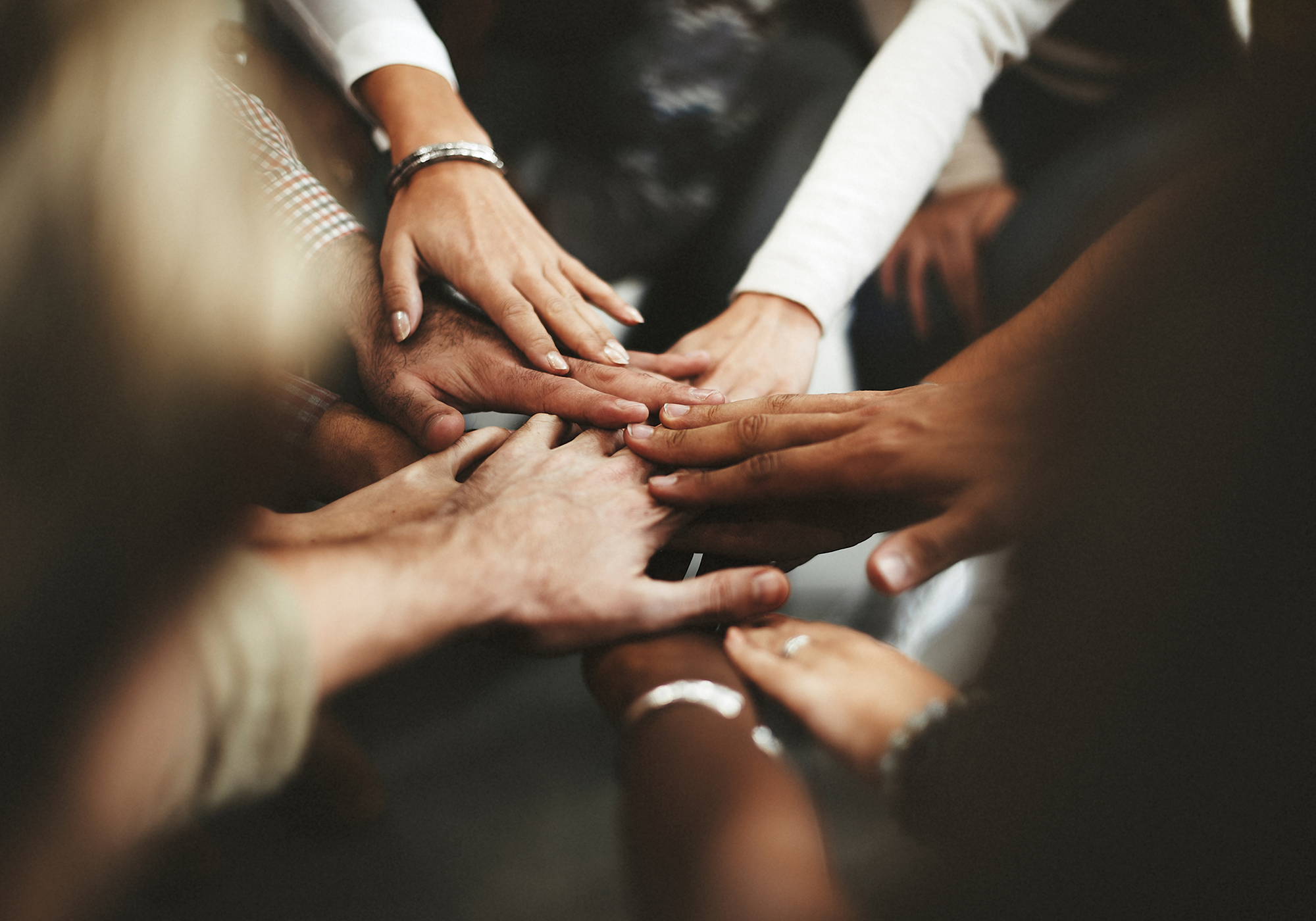 People joining hands