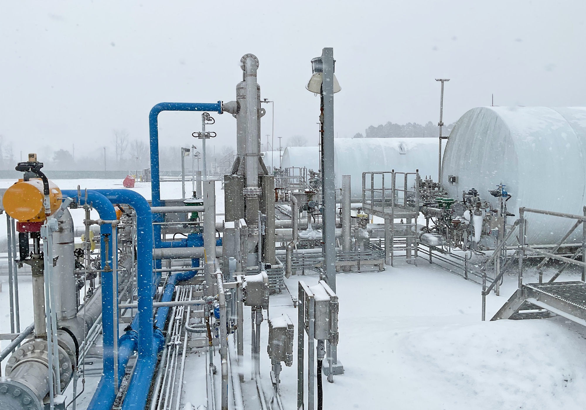 LNG Plant during snow storm