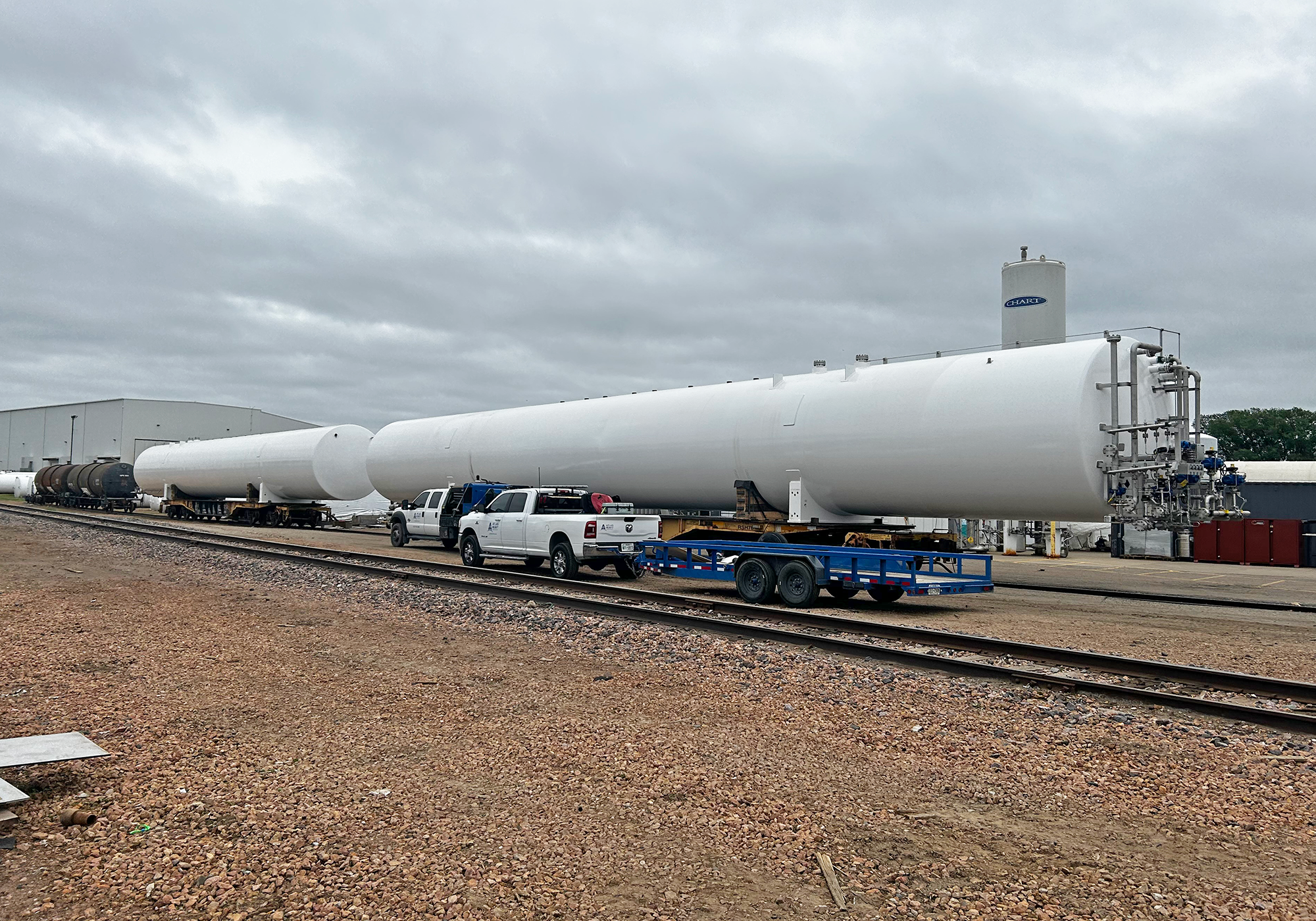 LNG tanks being transported by train