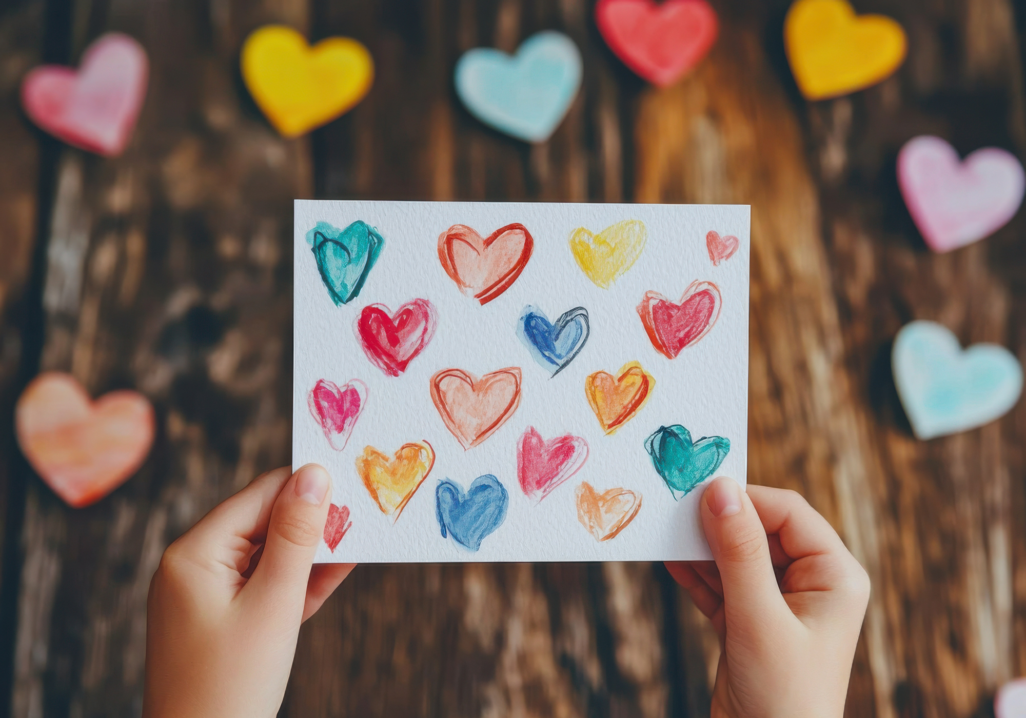 Card with hearts