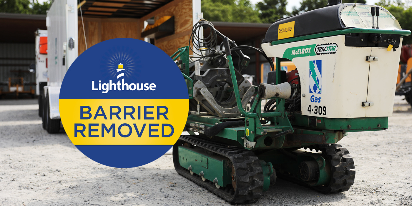 Lighthouse Barrier Removed: Dump Trailer