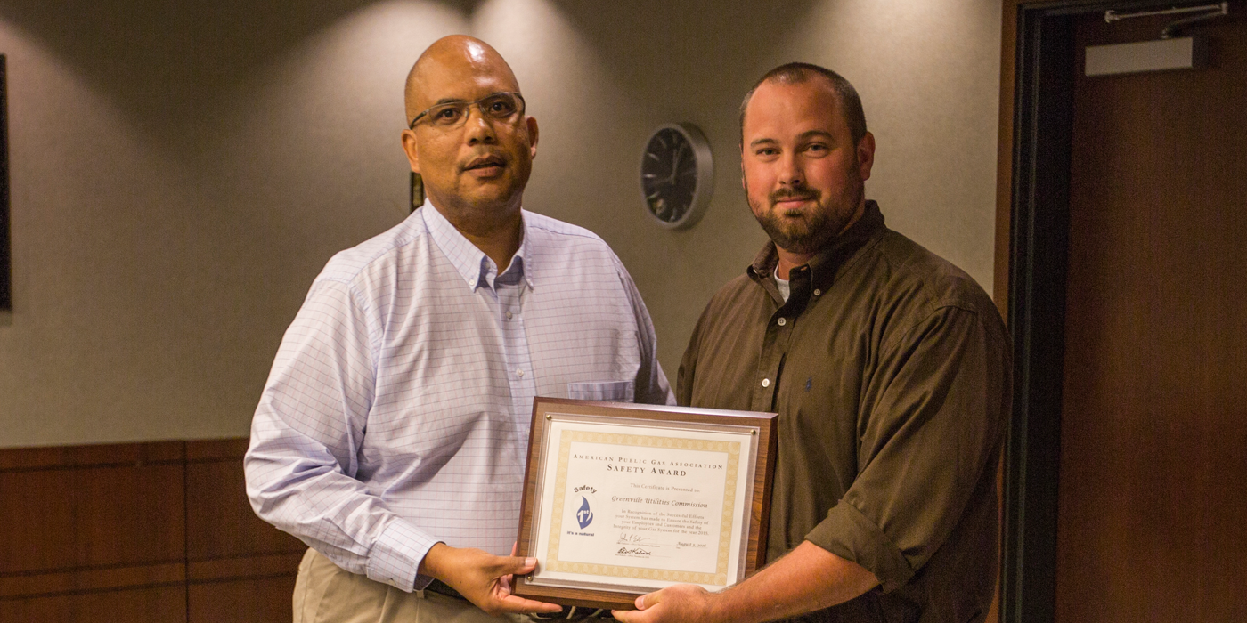 Gas Department Wins Safety Award