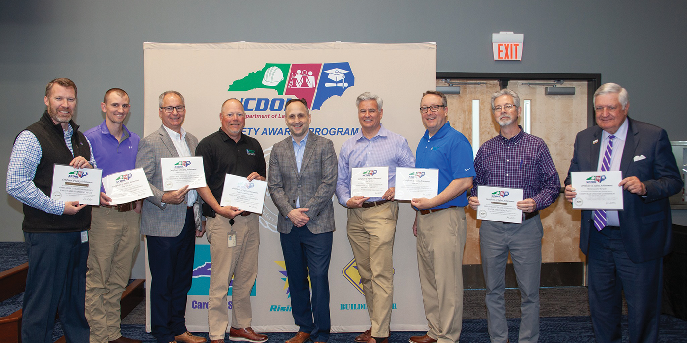 GUC Receives NCDOL Safety Awards