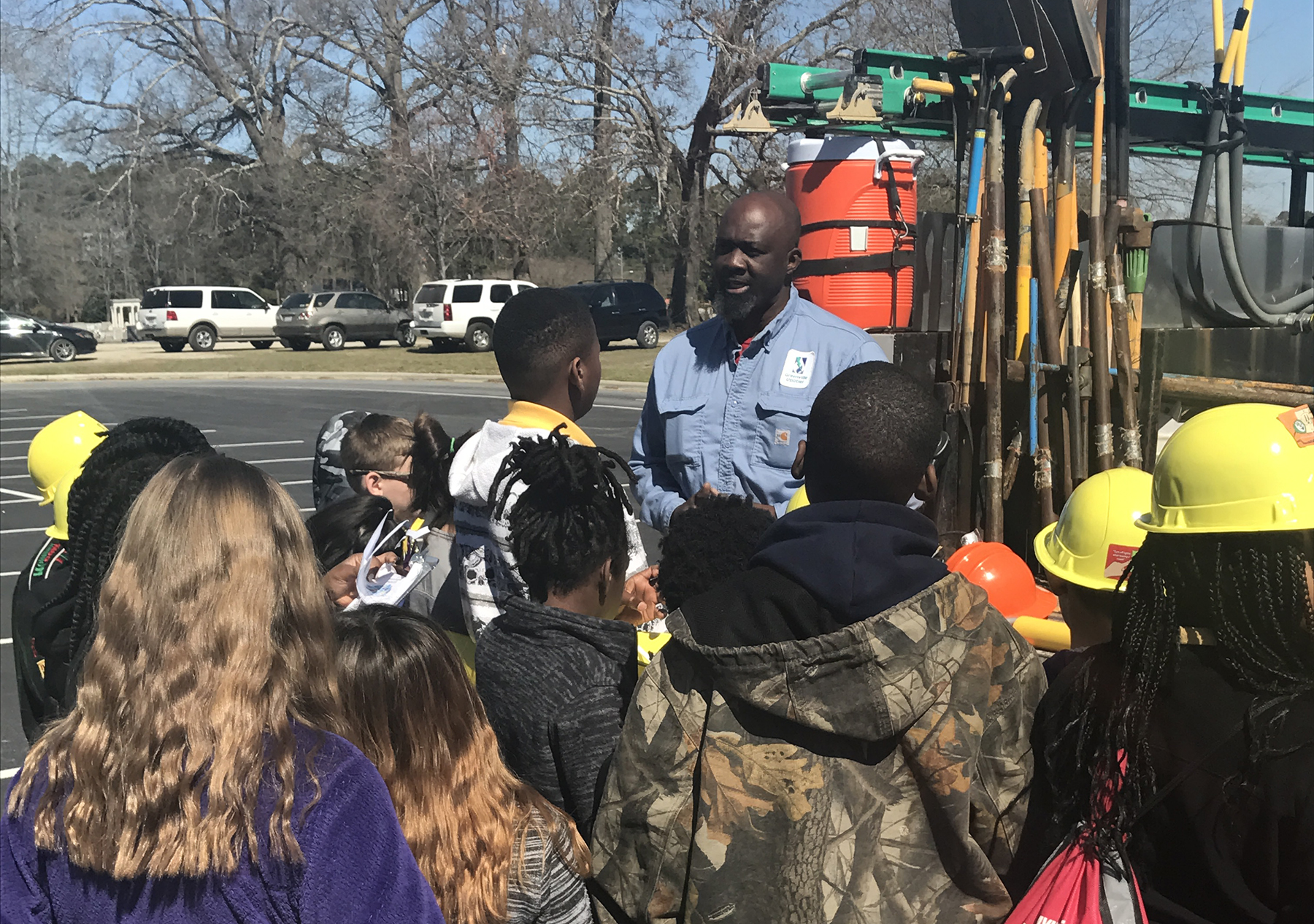 William Morning explaining to students about what some of our crews do.